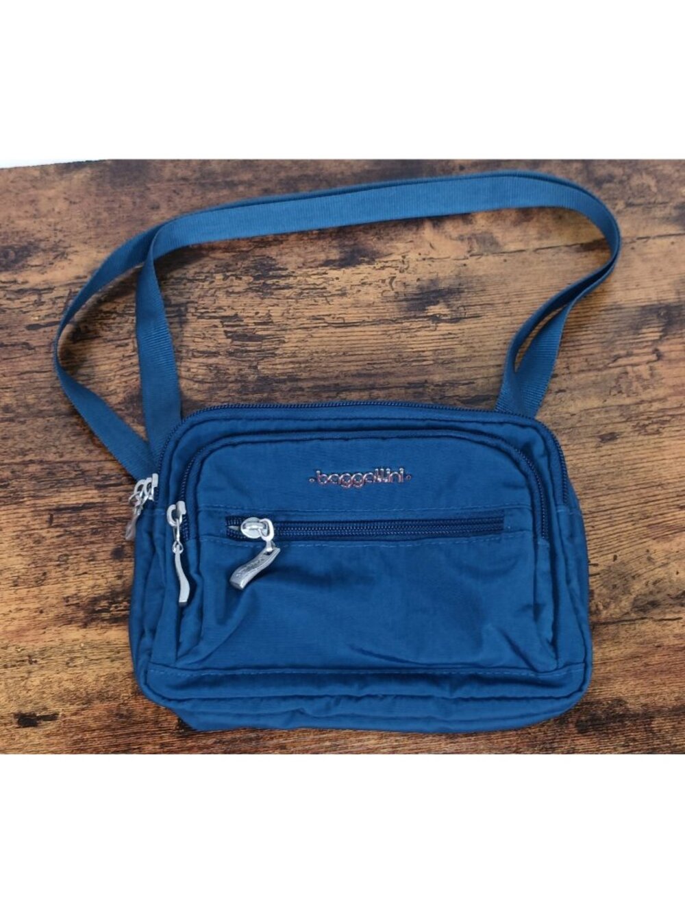 Baggallini Triple Zip Bag Bagg Crossbody Pacific Blue Washable Convertible